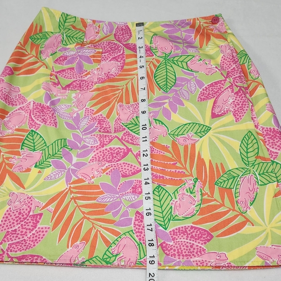 Lilly Pulitzer Tropical Frog Patchwork Reversible Skirt Size 6 - Picture 6 of 7